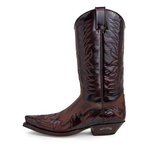 Sendra Oiled Brown Cowboy boot w/ Brown Wingtip